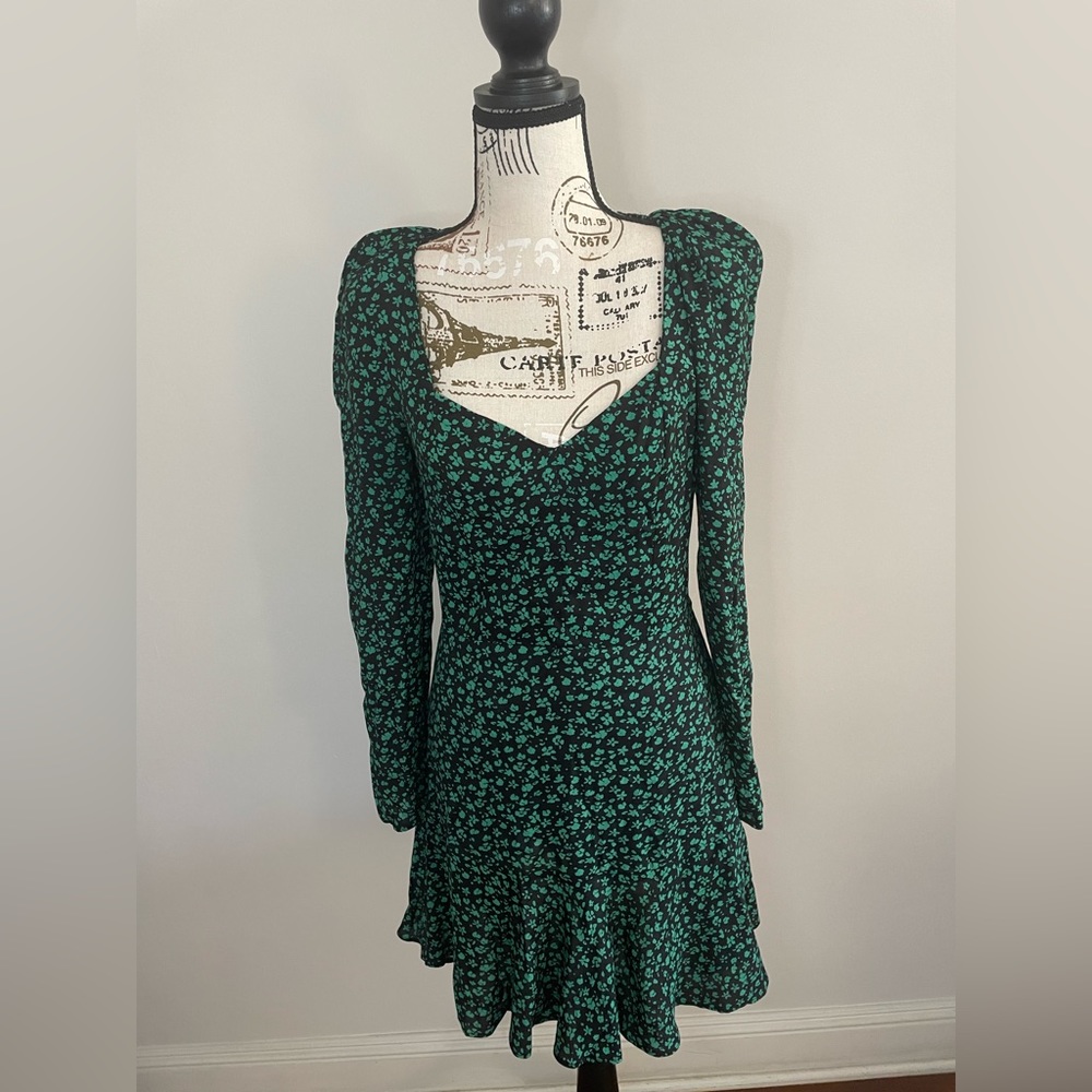 Zara green flower dress